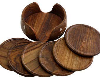 Wooden Beautiful Tea Coaster Set