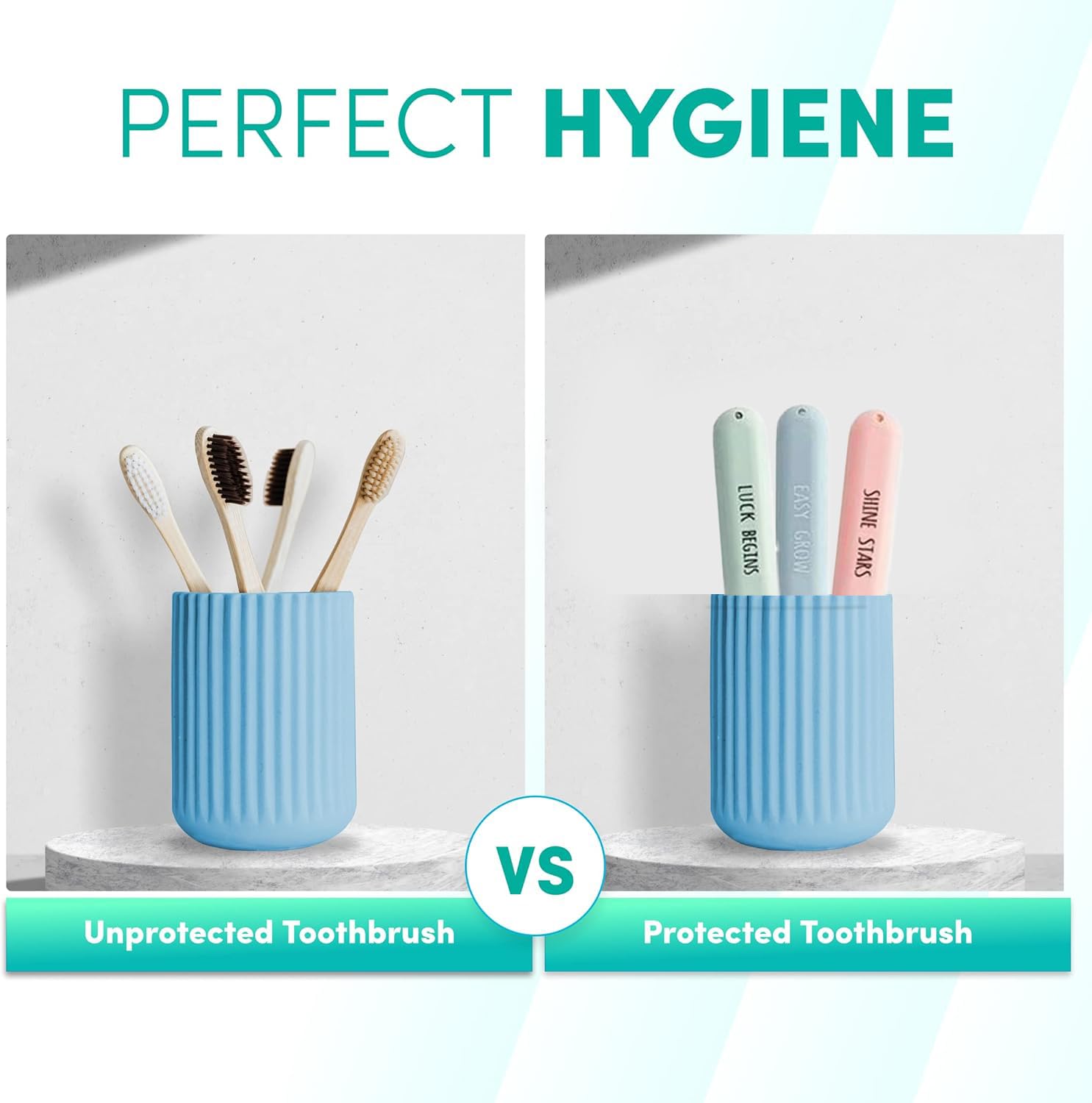 Set of 3 Printed Travel Toothbrush Case (Imported)