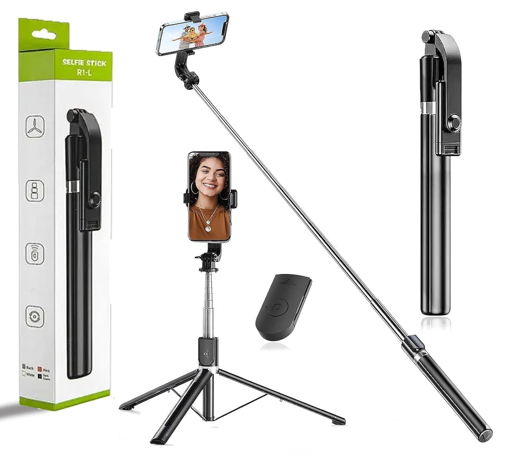 Long Selfie Stick Tripod Stand with Wireless Remote, Long Tripod Stand with 360° Rotation