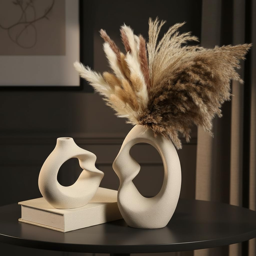 Premium Ceramic Donut Vase Set of 2