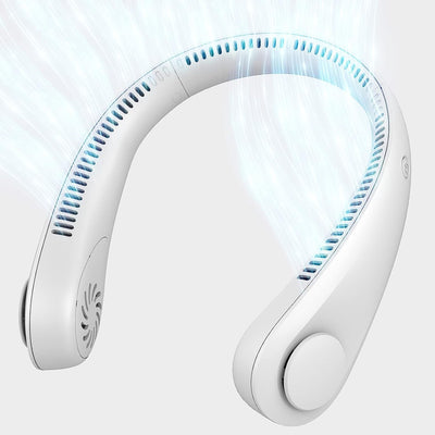Portable Neck Fan, Bladeless Cooling Fan, 8H Working Time, Headphone Design Personal Fan, Adjustable Neck Fan with 3 Speeds, for Travel Desk Bedroom