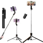 Long Selfie Stick Tripod Stand with Wireless Remote, Long Tripod Stand with 360° Rotation