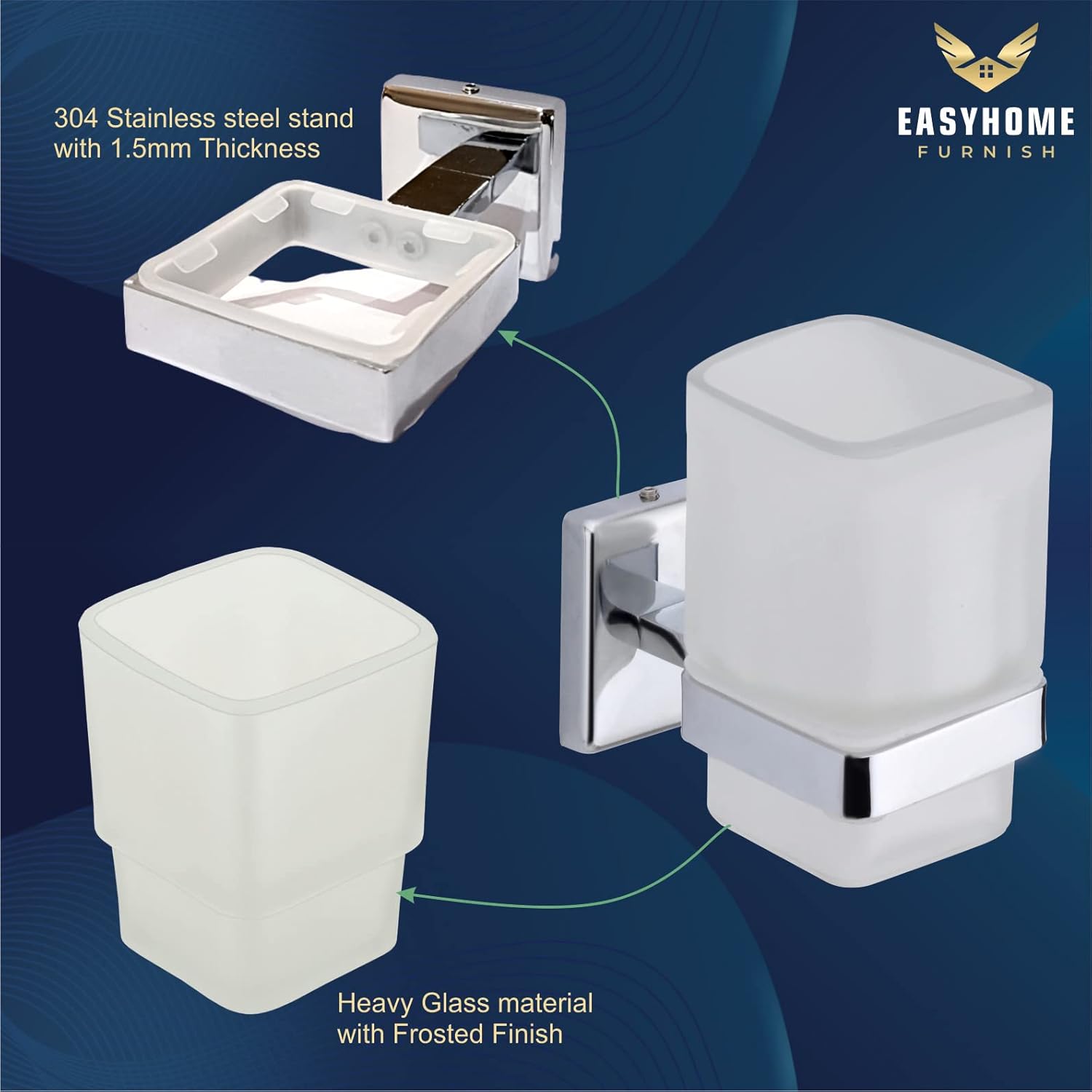 Premium 304 Stainless Steel Toothbrush Holder