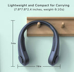Portable Neck Fan, Bladeless Cooling Fan, 8H Working Time, Headphone Design Personal Fan, Adjustable Neck Fan with 3 Speeds, for Travel Desk Bedroom