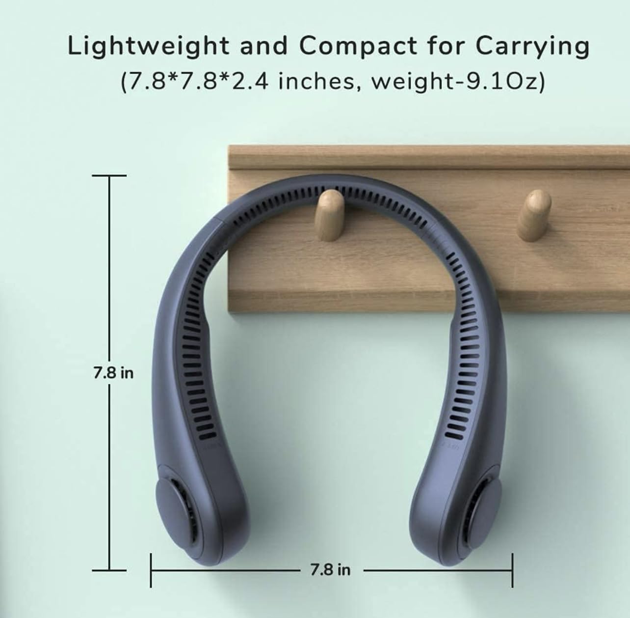 Portable Neck Fan, Bladeless Cooling Fan, 8H Working Time, Headphone Design Personal Fan, Adjustable Neck Fan with 3 Speeds, for Travel Desk Bedroom