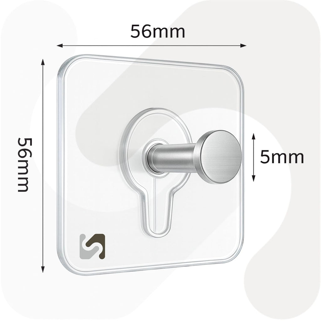 Transparent Adhesive Wall Hooks (10-Pack)