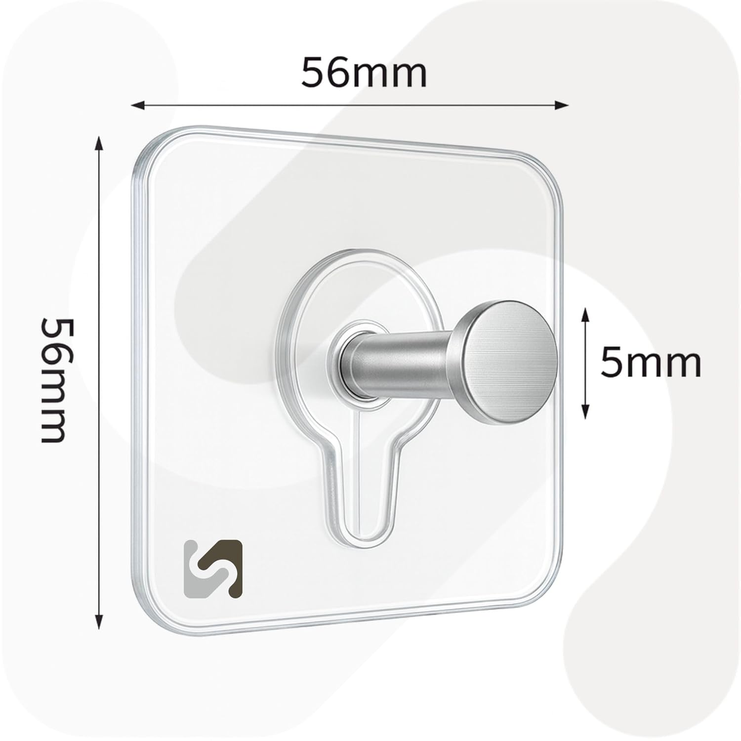 Transparent Adhesive Wall Hooks (10-Pack)