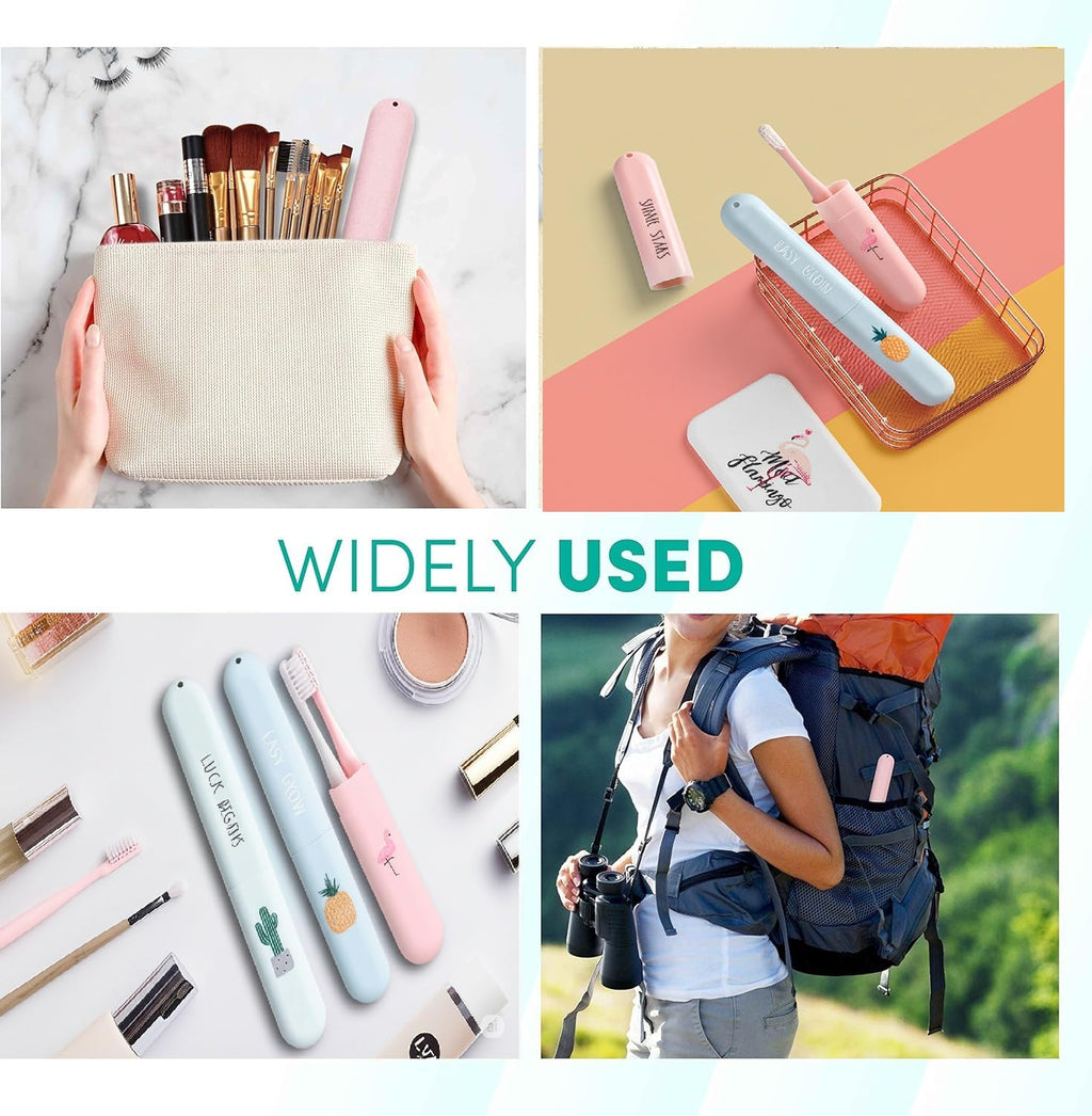 Set of 3 Printed Travel Toothbrush Case (Imported)