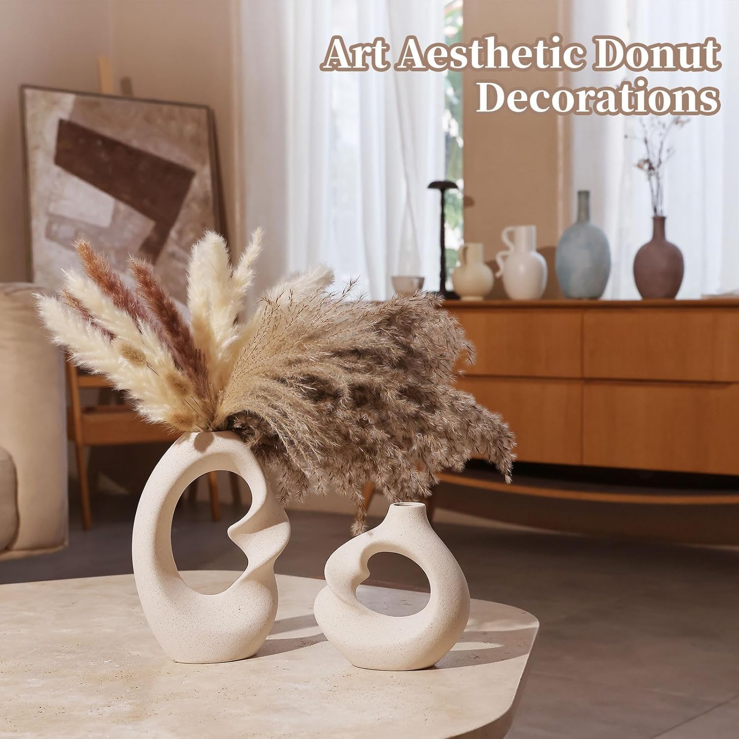 Premium Ceramic Donut Vase Set of 2