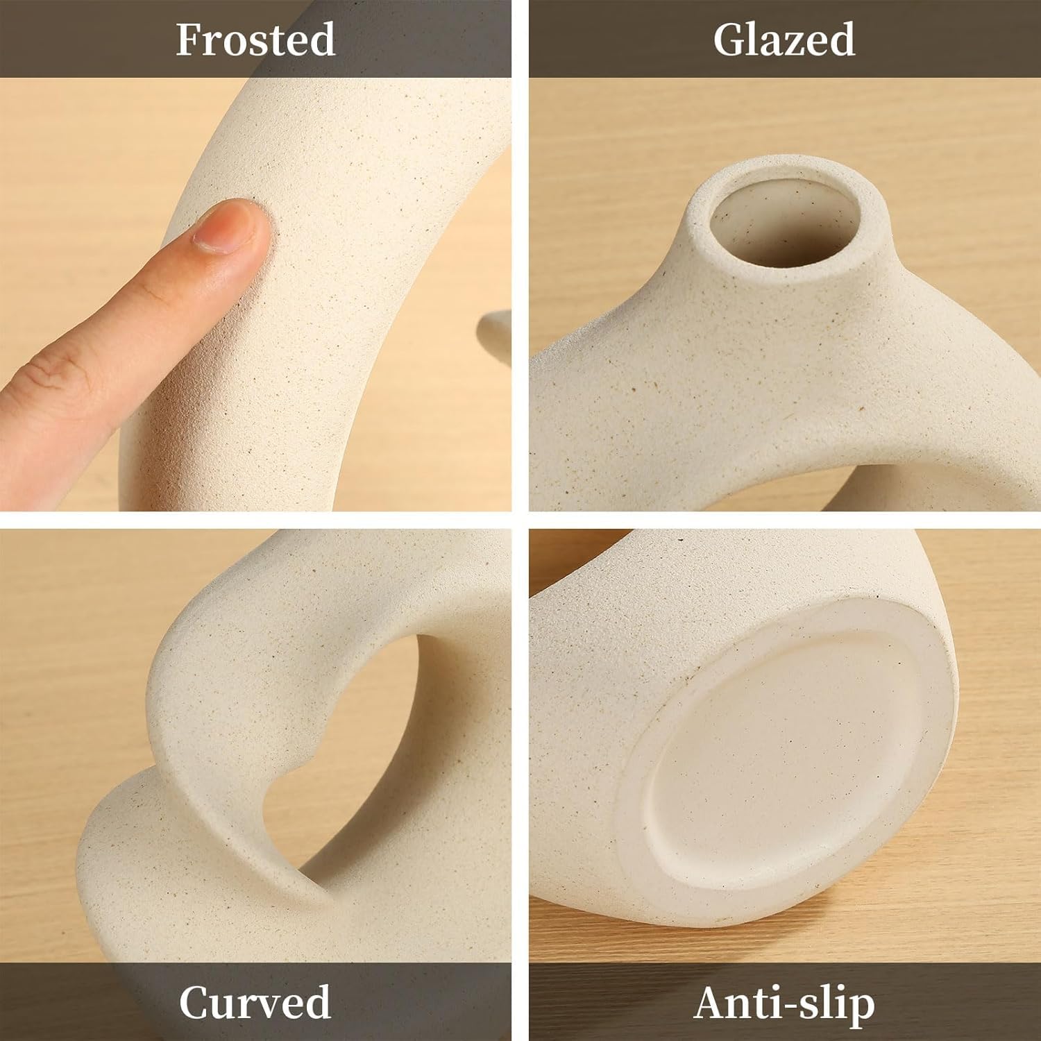 Premium Ceramic Donut Vase Set of 2