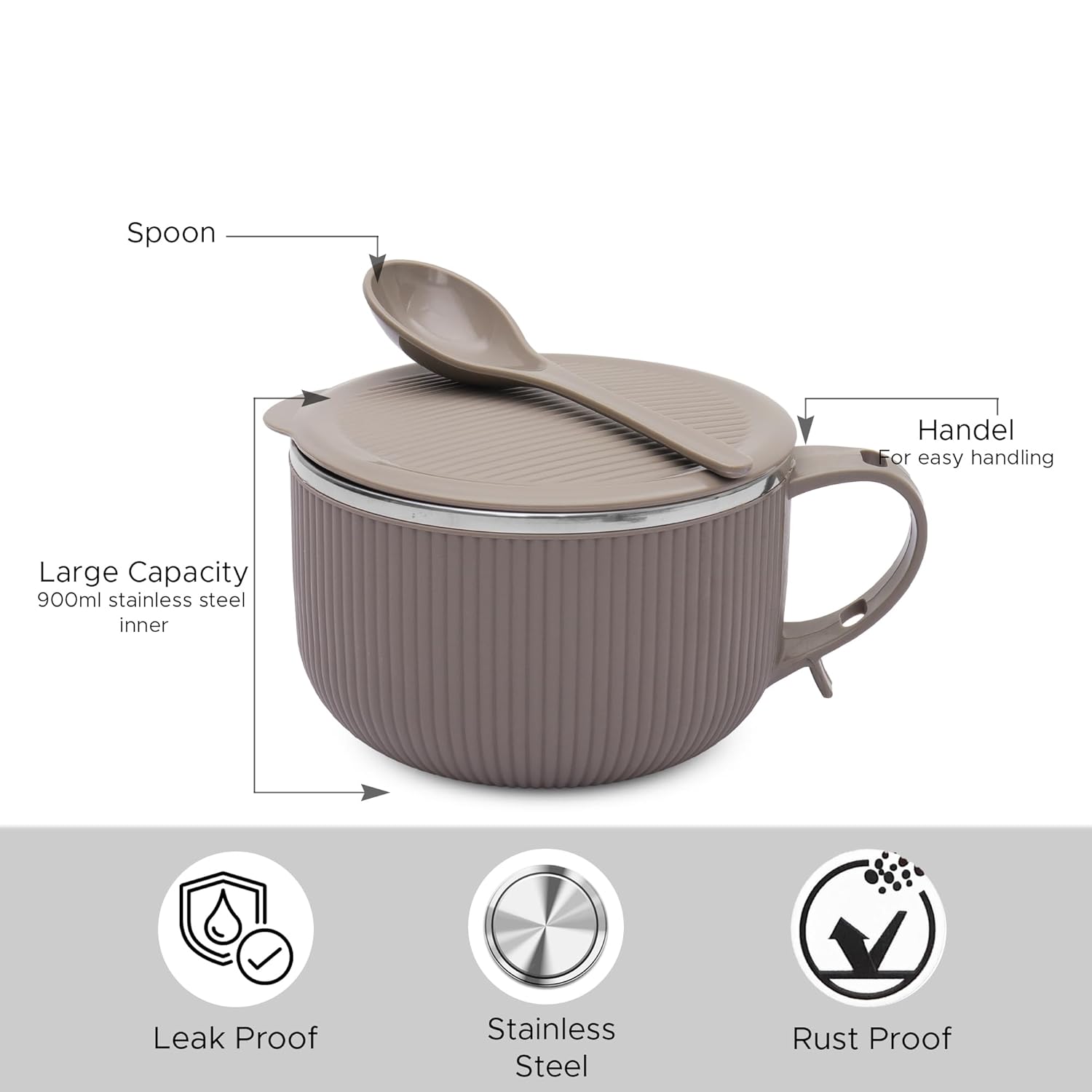 Stainless Steel Ribtok Meal Bowl