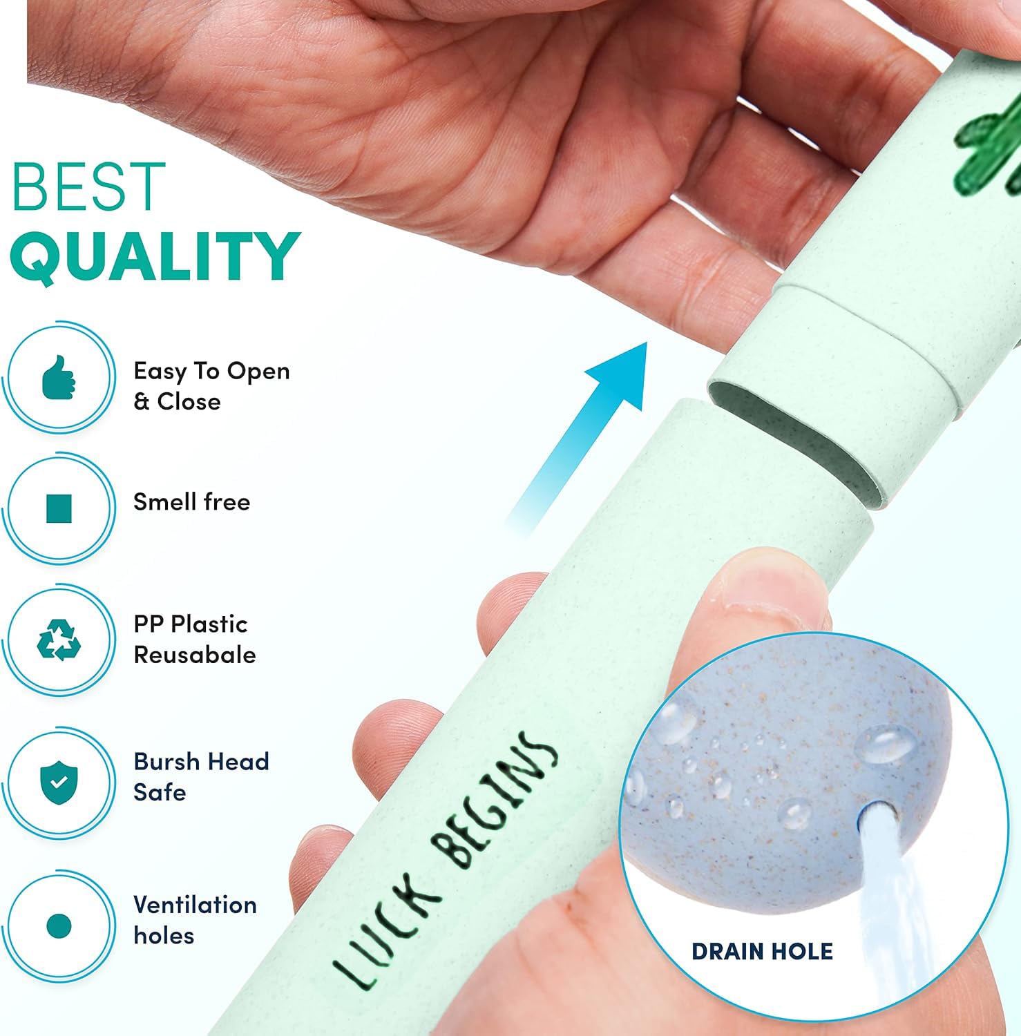 Set of 3 Printed Travel Toothbrush Case (Imported)