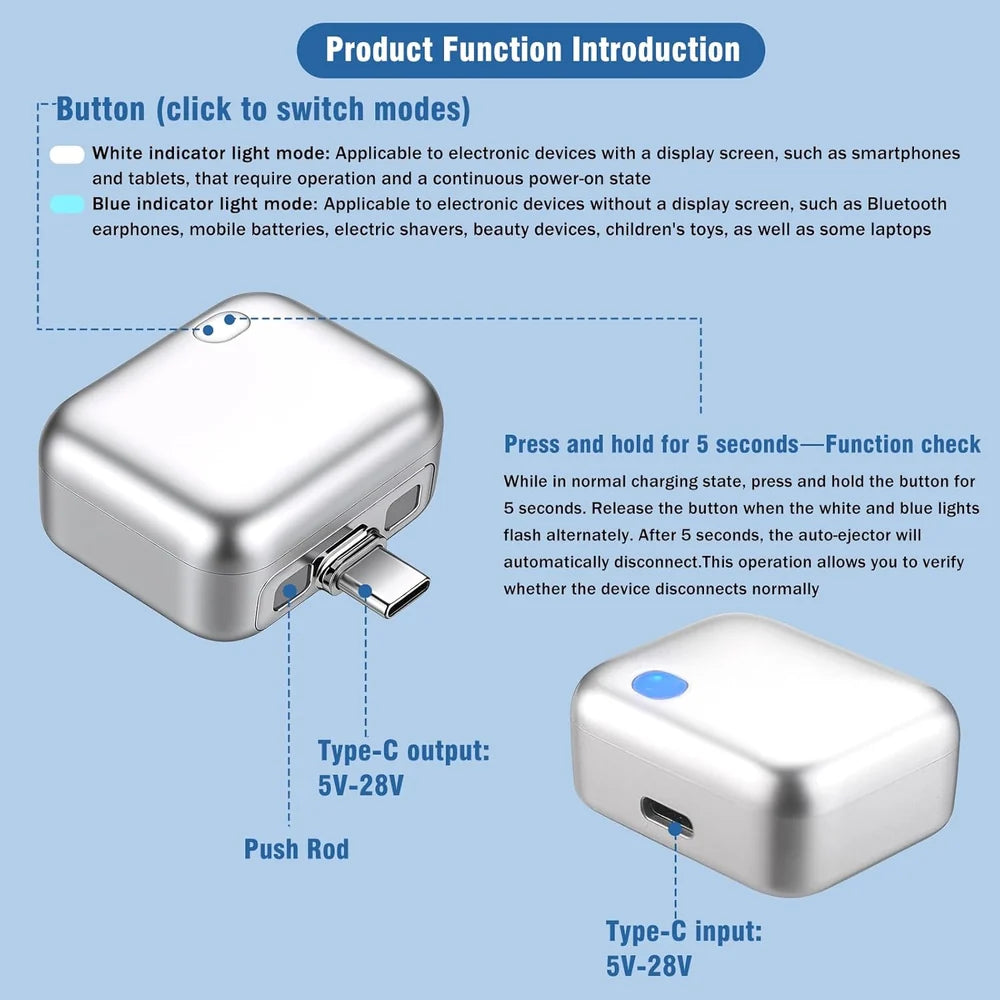AI Auto Cut Power & Unplug on Full Charge, PD 100W Fast Charging, Applicable to Various Electronic Devices Such as for iPhone/Android/Earphones