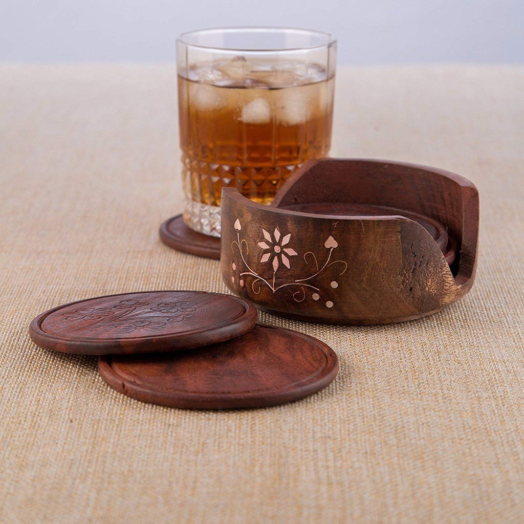Wooden Beautiful Tea Coaster Set