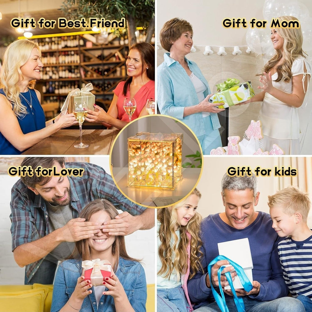 DIY Infinity Mirror Tulip Cube LED Lamp - 20 LED Flower Lights