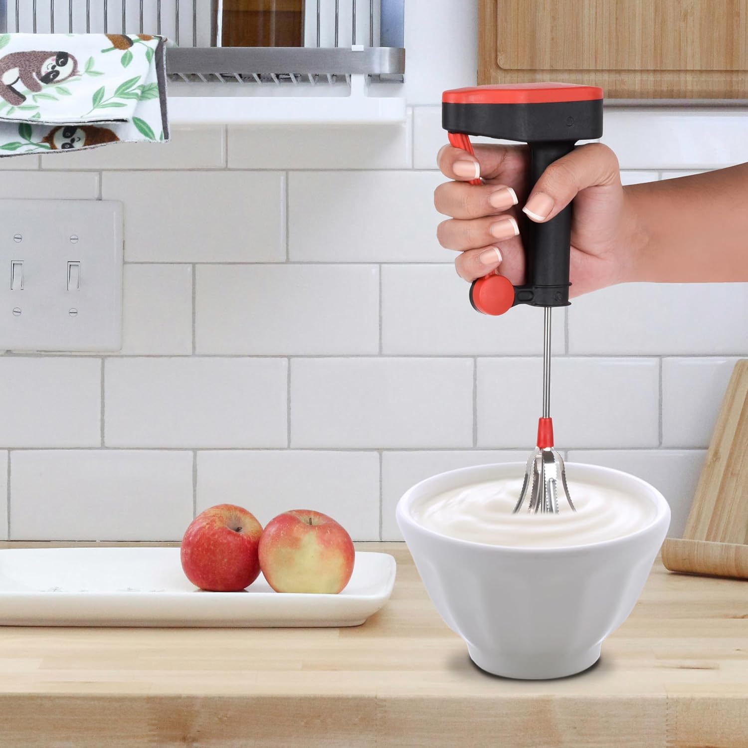 Manual Hand Blender with Steel Blades