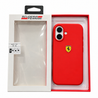 Liquid Silicone Shockproof Back Case and Cover Compatible with iPhone Matte Finish, Slim Protective Cover | Ferrari Logo (Red)
