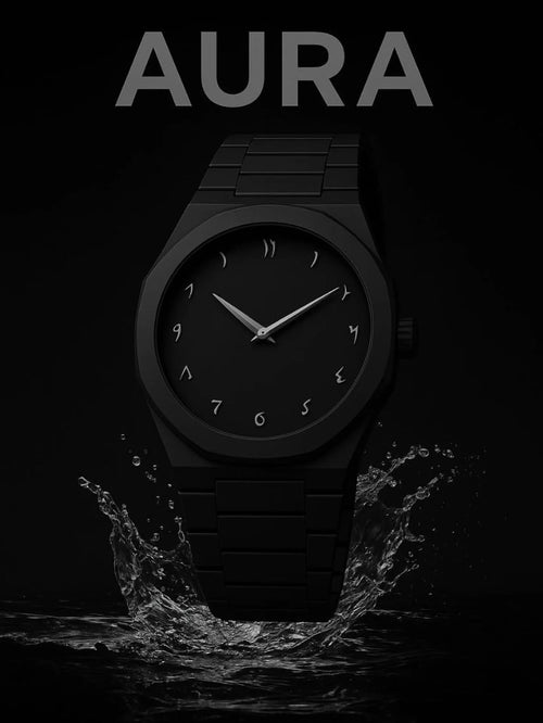 Arabic Aura Watch - Black