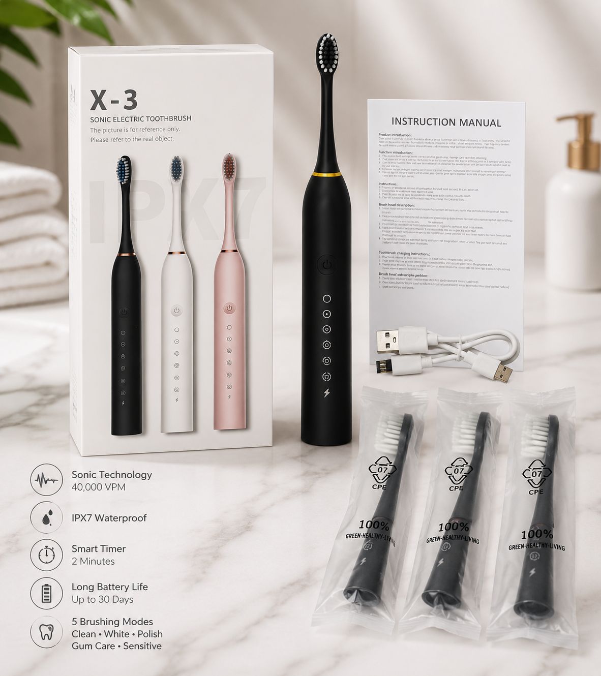 X-3 4in1 Electric Toothbrush (Imported)