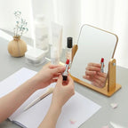 360° Rotatable Wooden Desk Mirror