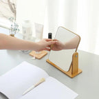 360° Rotatable Wooden Desk Mirror