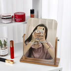 360° Rotatable Wooden Desk Mirror