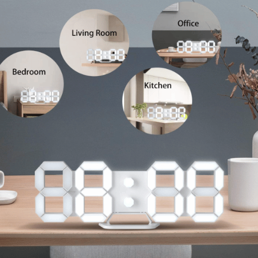 Acrylic 3D Led Digital Wall Clock For Home, Alarm Clock Table Clock Wall Hanging, Auto-Adjustable Brightness