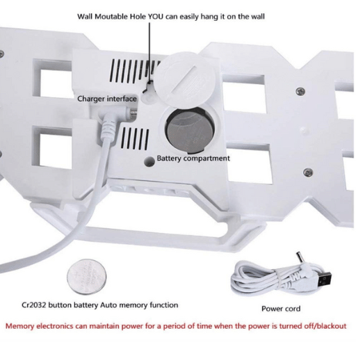 Acrylic 3D Led Digital Wall Clock For Home, Alarm Clock Table Clock Wall Hanging, Auto-Adjustable Brightness