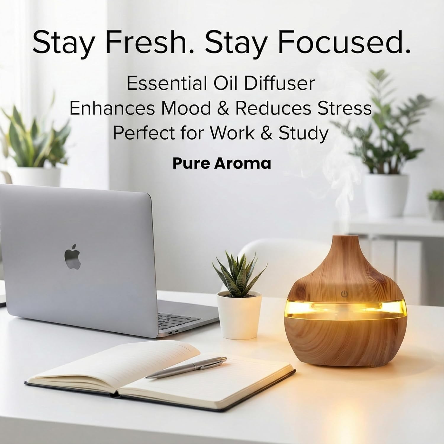 Wooden Finish Aroma Diffuser & Cool Mist Humidifier