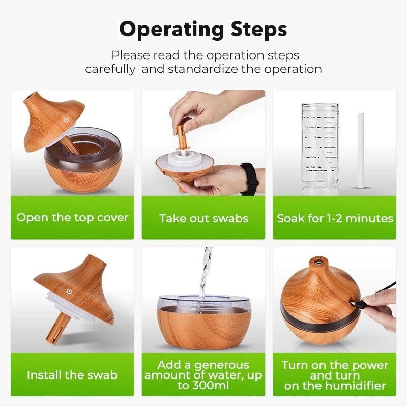 Wooden Finish Aroma Diffuser & Cool Mist Humidifier