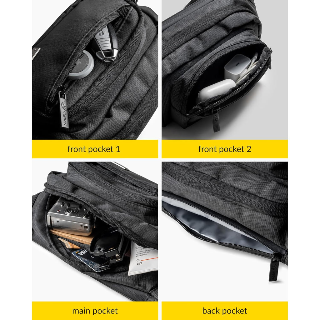 Waterproof RFID Waist Bag (Black)