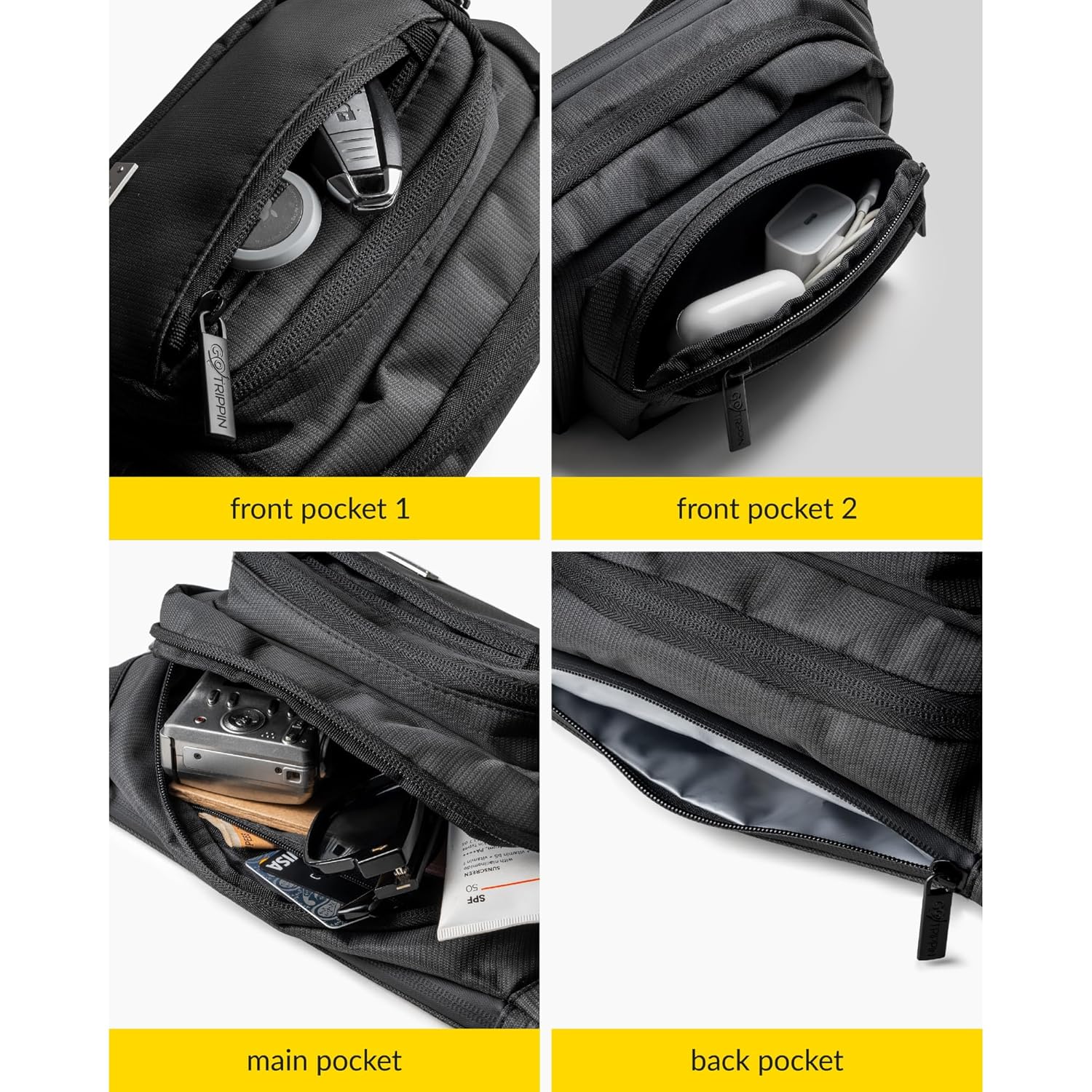 Waterproof RFID Waist Bag (Black)