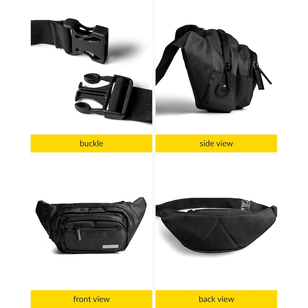 Waterproof RFID Waist Bag (Black)