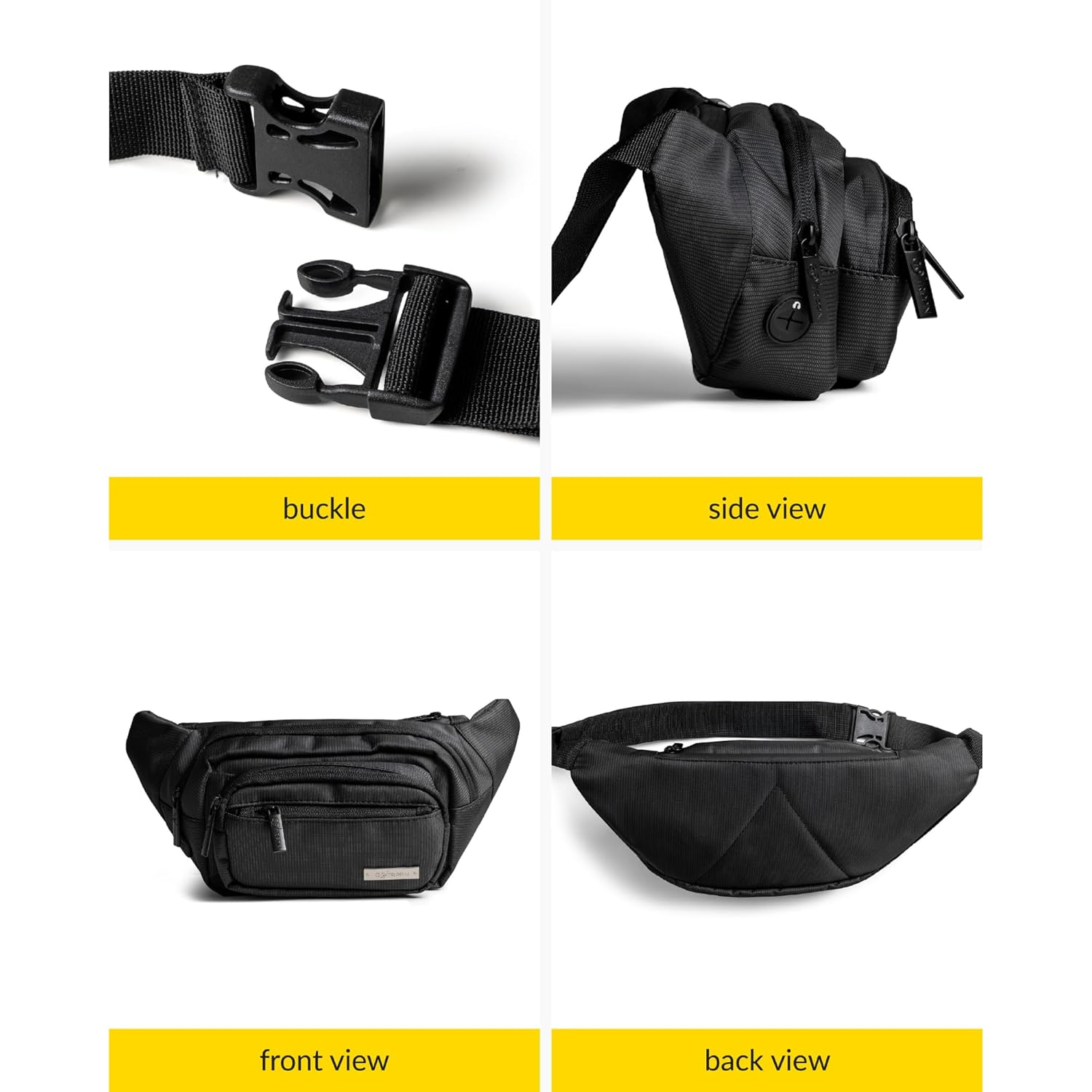 Waterproof RFID Waist Bag (Black)