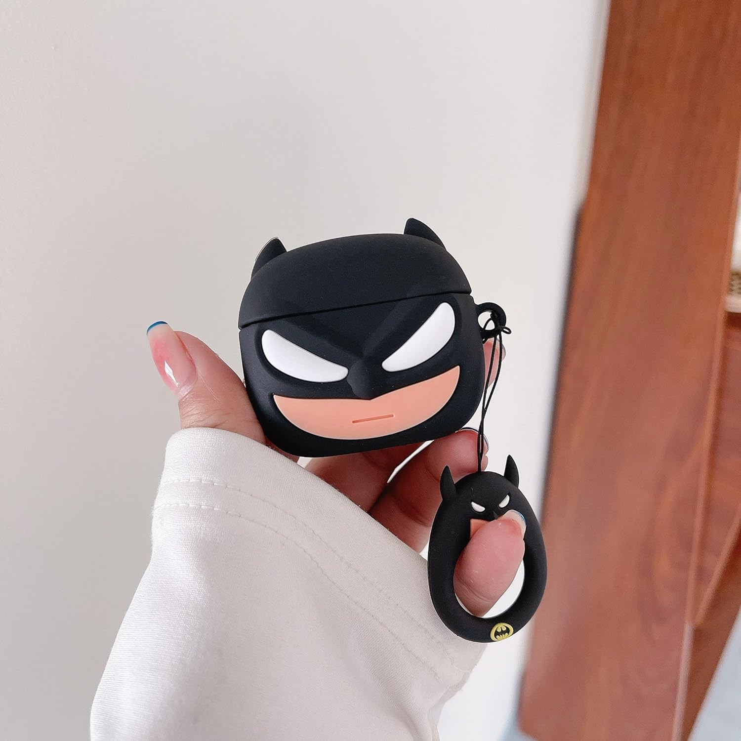 Soft Silicone Bat-Man Case for AirPods Pro (2nd Gen)with Keychain