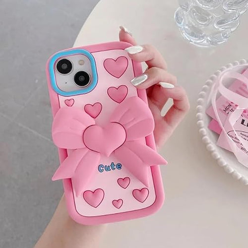 Pink Bow Silicone Case for iPhone 13/14