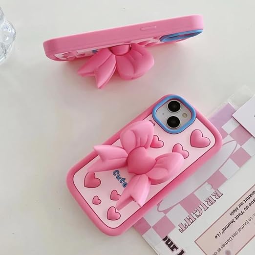 Pink Bow Silicone Case for iPhone 13/14