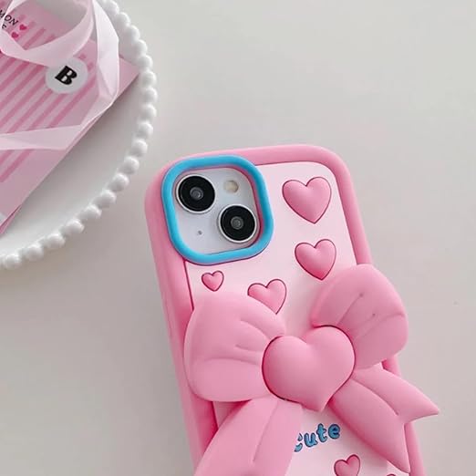Pink Bow Silicone Case for iPhone 13/14