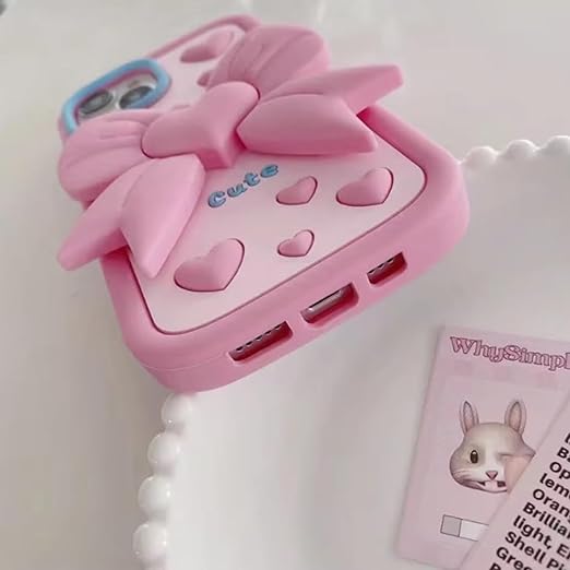 Pink Bow Silicone Case for iPhone 13/14