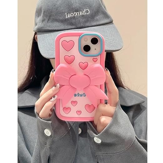 Pink Bow Silicone Case for iPhone 13/14
