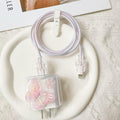 Protective Charger Case & Cable Sleeve for iPhone – Flower Butterfly