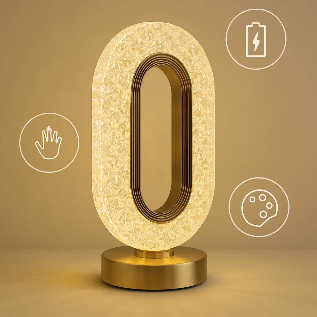 Luxurious Modern LED Table Lamp Featuring a Color-Dimmable Function