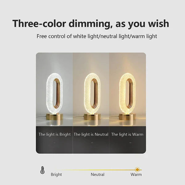 Luxurious Modern LED Table Lamp Featuring a Color-Dimmable Function