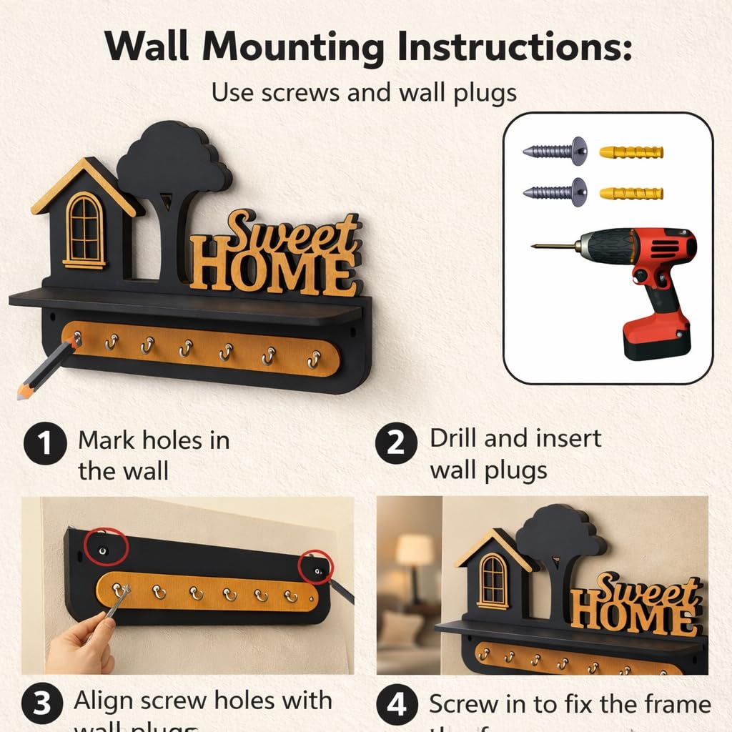 Premium 3D Wooden Key Holder