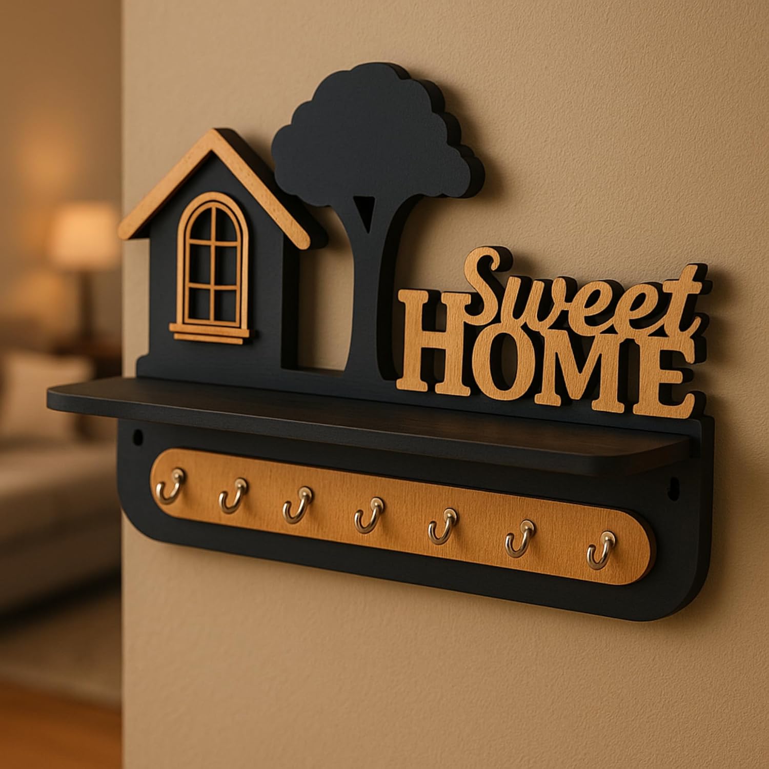 Premium 3D Wooden Key Holder