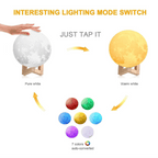 3D Moon lamp 7 Multi Colors Changing Touch Sensor