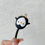 Black Penguin Charger Case & Cable Protector for iPhone