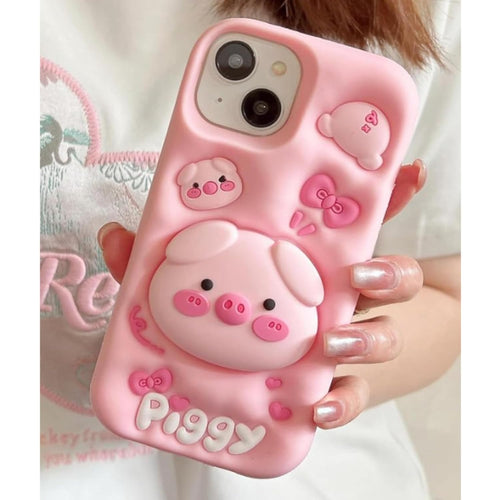 3D Piggy Silicone Case for iPhone 13 & 14 – Cute Full-Body Cover
