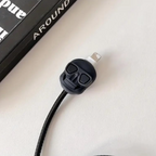 Skull-Black Cable Protector & Charger Cover Set for iPhone