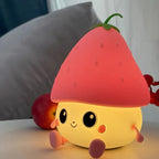 Strawberry LED Night Light – USB Rechargeable Silicone Lamp